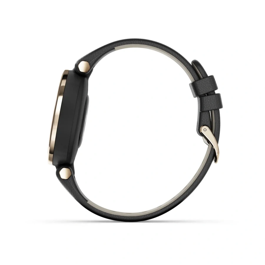 Смарт-годинник Garmin Lily Cream Gold Bezel with Black Case and Italian Leather Band (010-02384-B1)