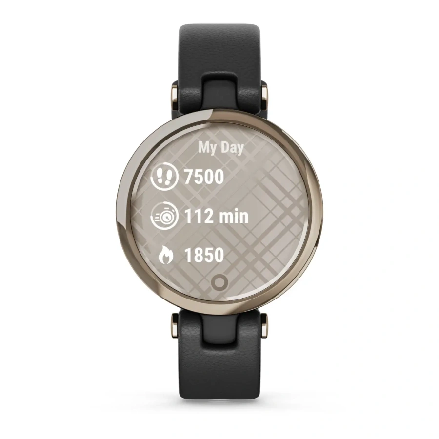 Смарт-годинник Garmin Lily Cream Gold Bezel with Black Case and Italian Leather Band (010-02384-B1)