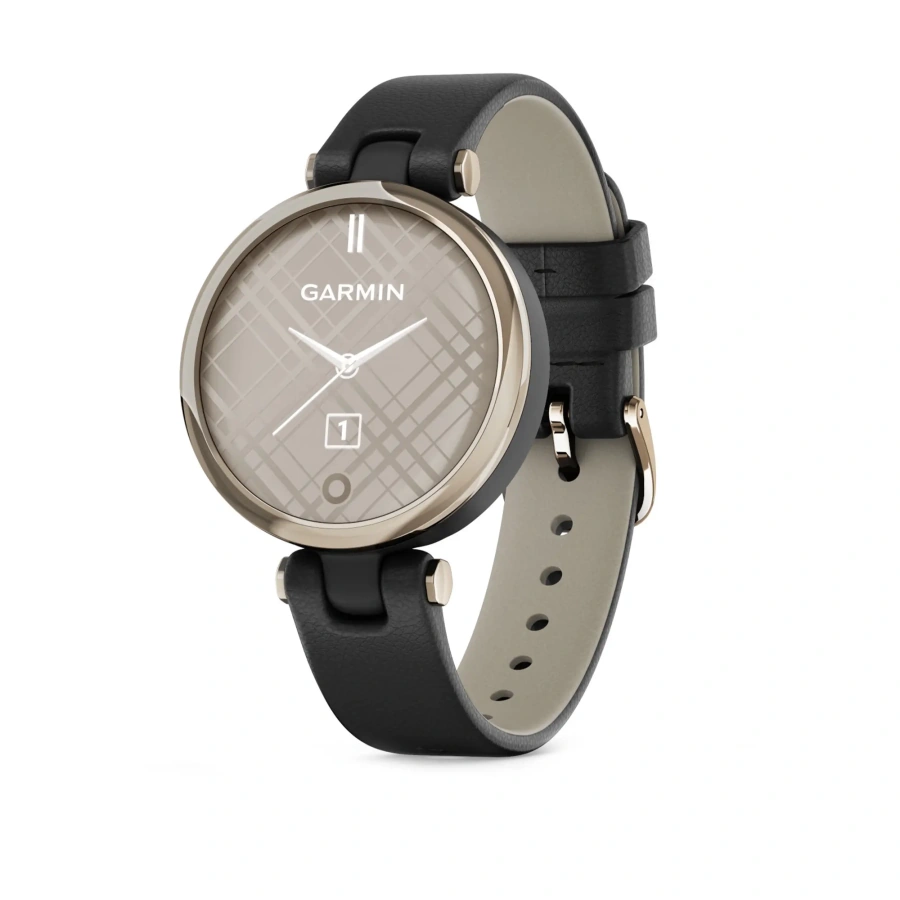 Смарт-годинник Garmin Lily Cream Gold Bezel with Black Case and Italian Leather Band (010-02384-B1)