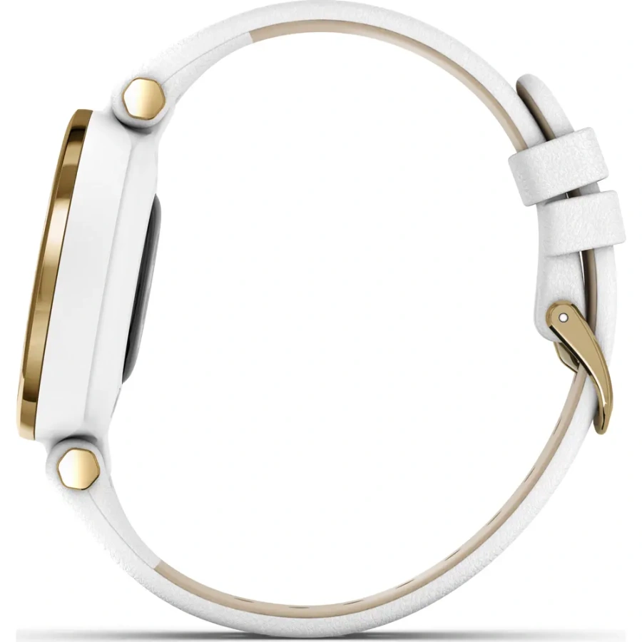 Смарт-годинник Garmin Lily Light Gold Bezel with White Case and Italian Leather Band (010-02384-B3)