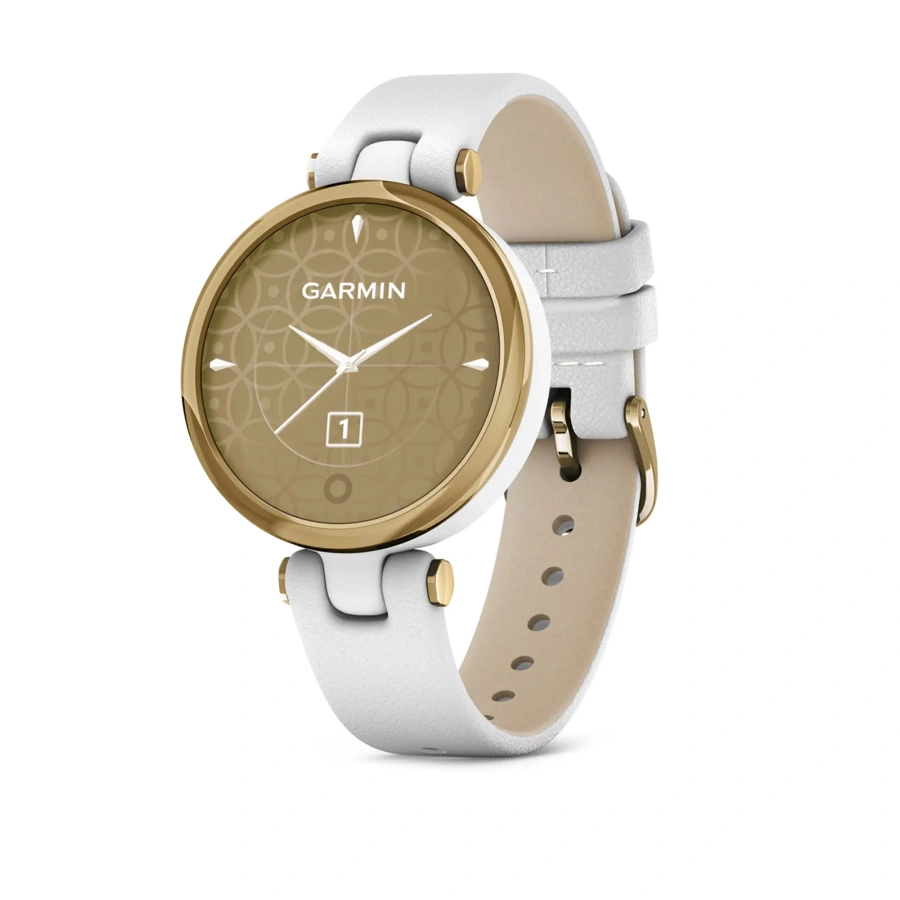 Смарт-годинник Garmin Lily Light Gold Bezel with White Case and Italian Leather Band (010-02384-B3)