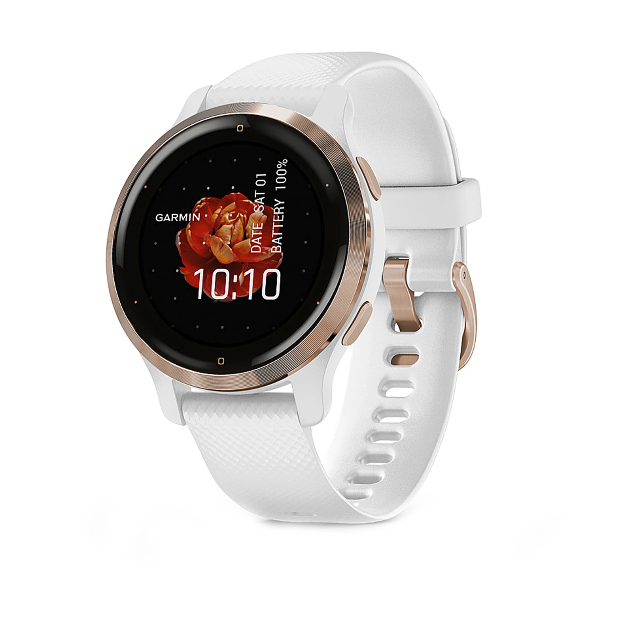 Смарт-годинник Garmin Venu 2S Rose Gold Bezel with White Case and Silicone Band (010-02429-13)