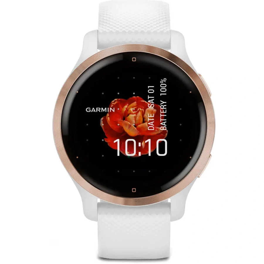 Смарт-годинник Garmin Venu 2S Rose Gold Bezel with White Case and Silicone Band (010-02429-13)