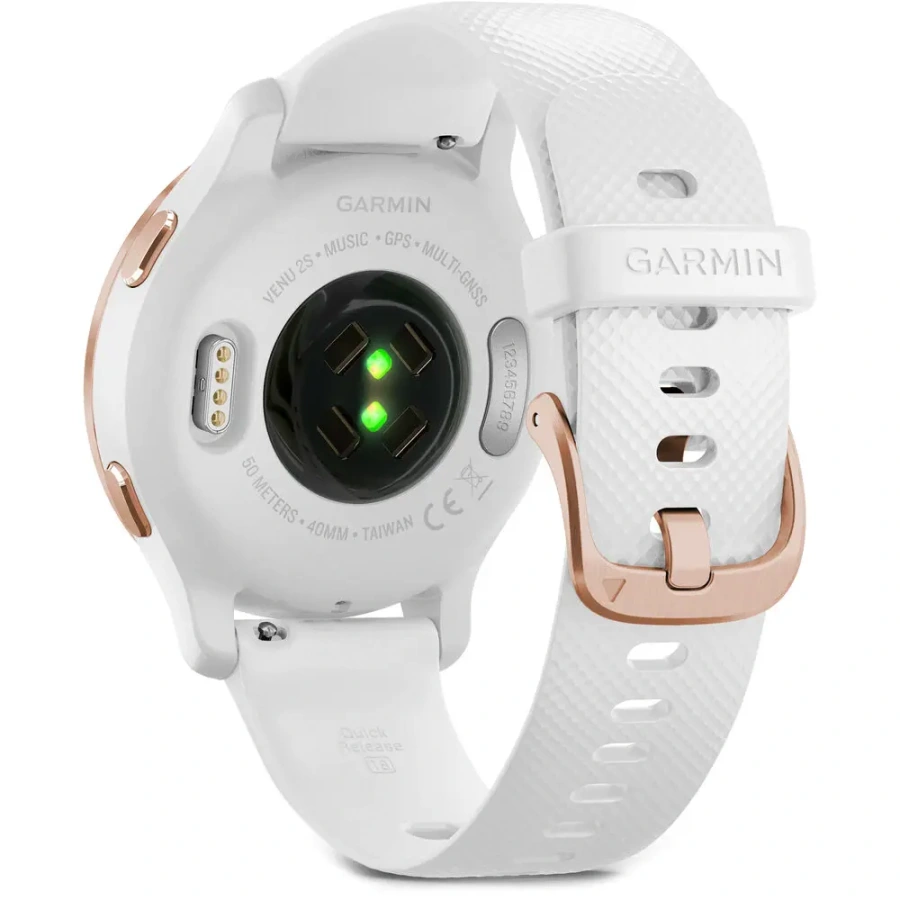 Смарт-годинник Garmin Venu 2S Rose Gold Bezel with White Case and Silicone Band (010-02429-13)