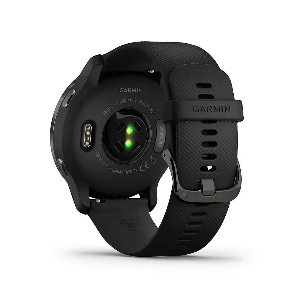 Смарт-годинник Garmin Venu 2 Slate Stainless Steel Bezel with Black Case and Silicone Band (010-02430-11/01)