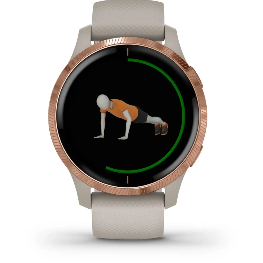 Смарт-часы Garmin Venu Rose Gold Stainless Steel Bezel with Light Sand Case and Silicone Band (010-02173-23)