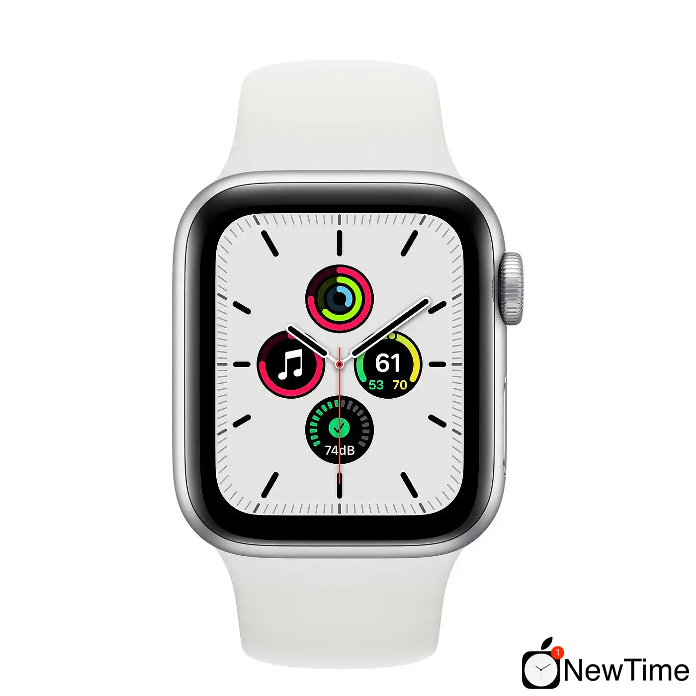 Apple Watch SE GPS 40mm Silver Aluminum Case with White Sport Band (MYDM2)