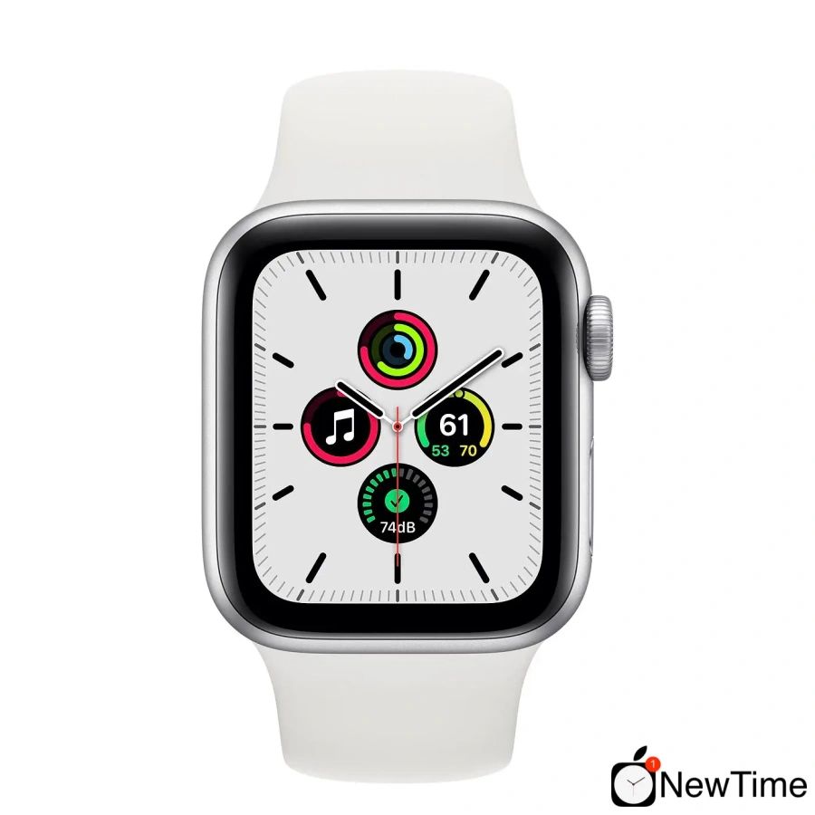 Apple Watch SE GPS 40mm Silver Aluminum Case with White Sport Band (MYDM2)