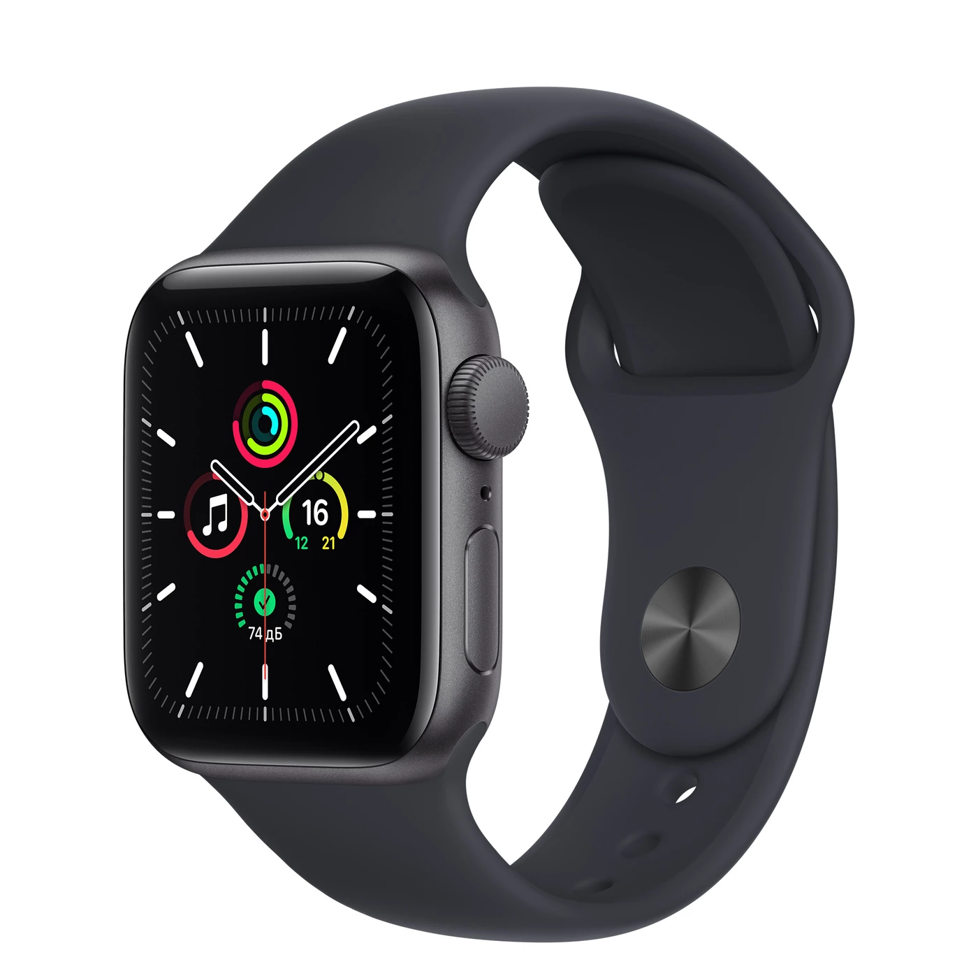 Apple Watch SE GPS 40mm Space Gray Aluminum Case with Midnight Sport Band (MKQ13)