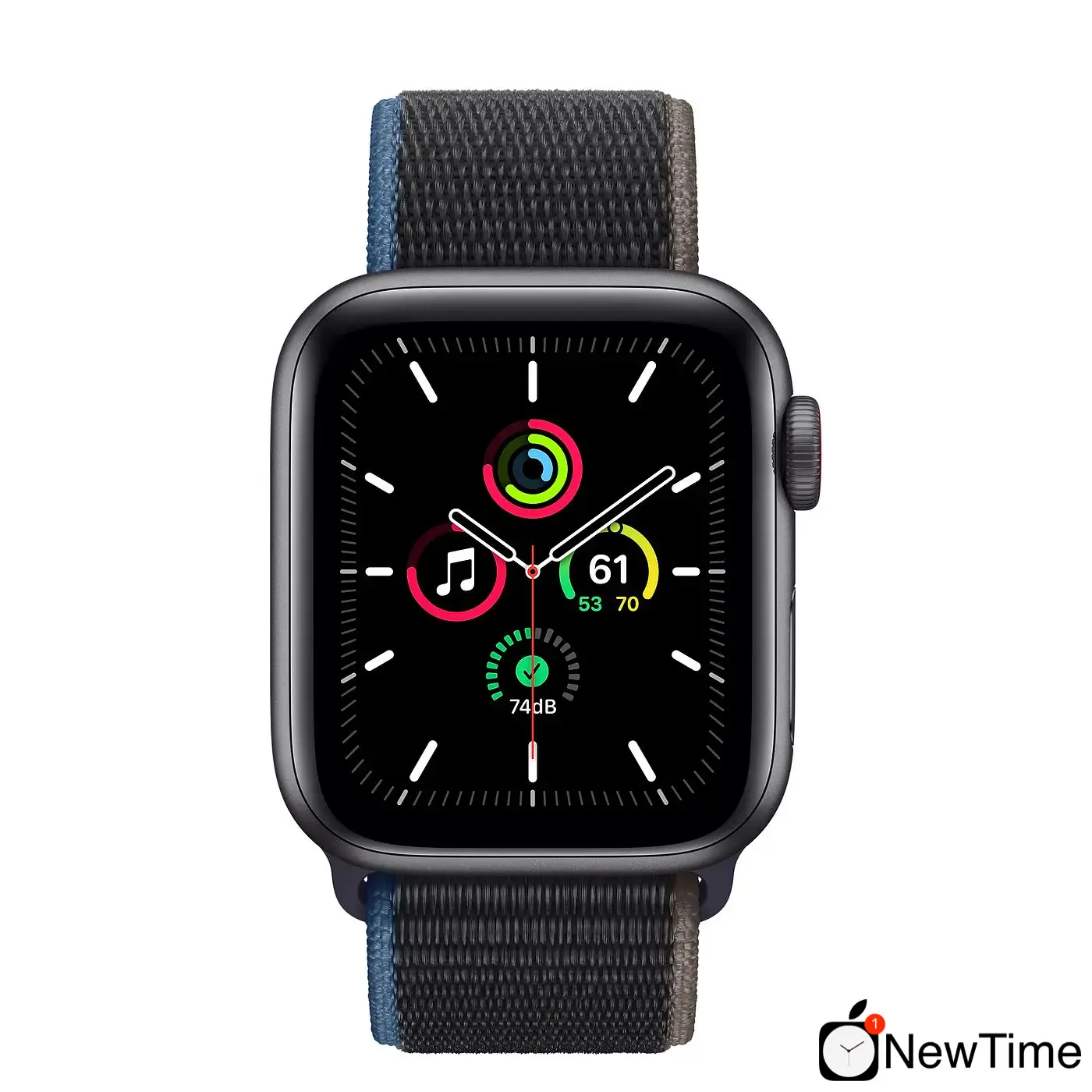 Apple Watch SE GPS + Cellular 40mm Space Gray Aluminum Case with Charcoal Sport Loop (MYEE2, MYEL2)
