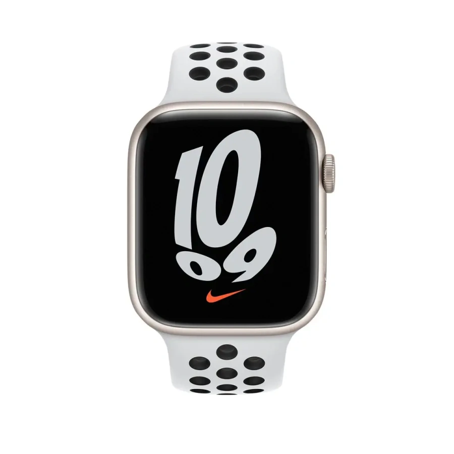 Ремінець Apple Pure Platinum/Black Nike Sport Band для Apple Watch 44/45/46/49mm (ML893)