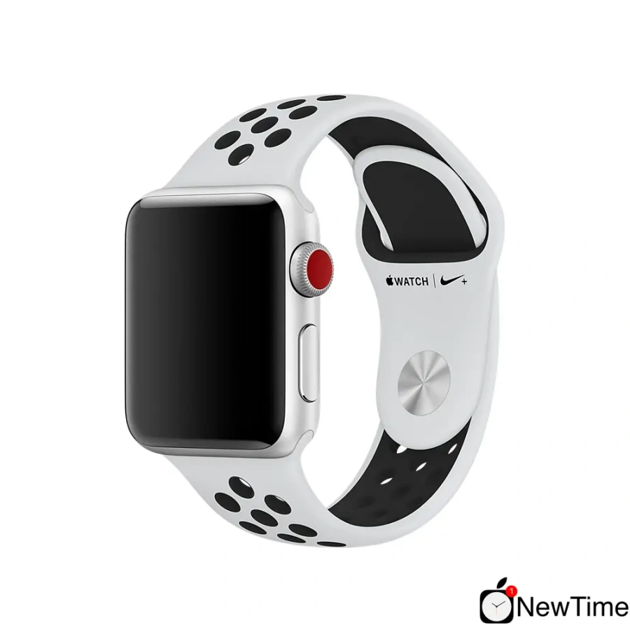 Ремінець Apple Pure Platinum / Black Nike Sport Band (MQWQ2, MX8F2) для Apple Watch 44/45/46/49mm