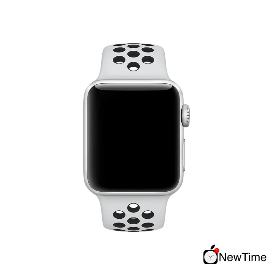 Ремінець Apple Pure Platinum / Black Nike Sport Band (MQWQ2, MX8F2) для Apple Watch 44/45/46/49mm