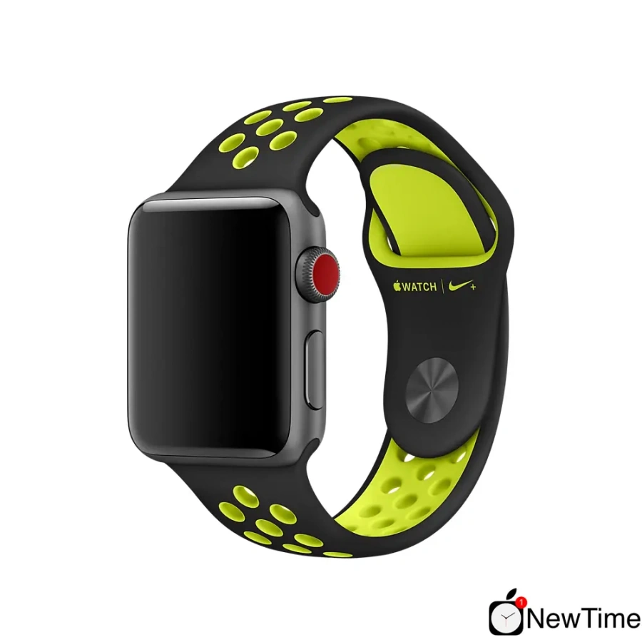 Ремінець Apple Black / Volt Nike Sport Band (MTMW2, MQ2Q2) для Apple Watch 44/45/46/49mm