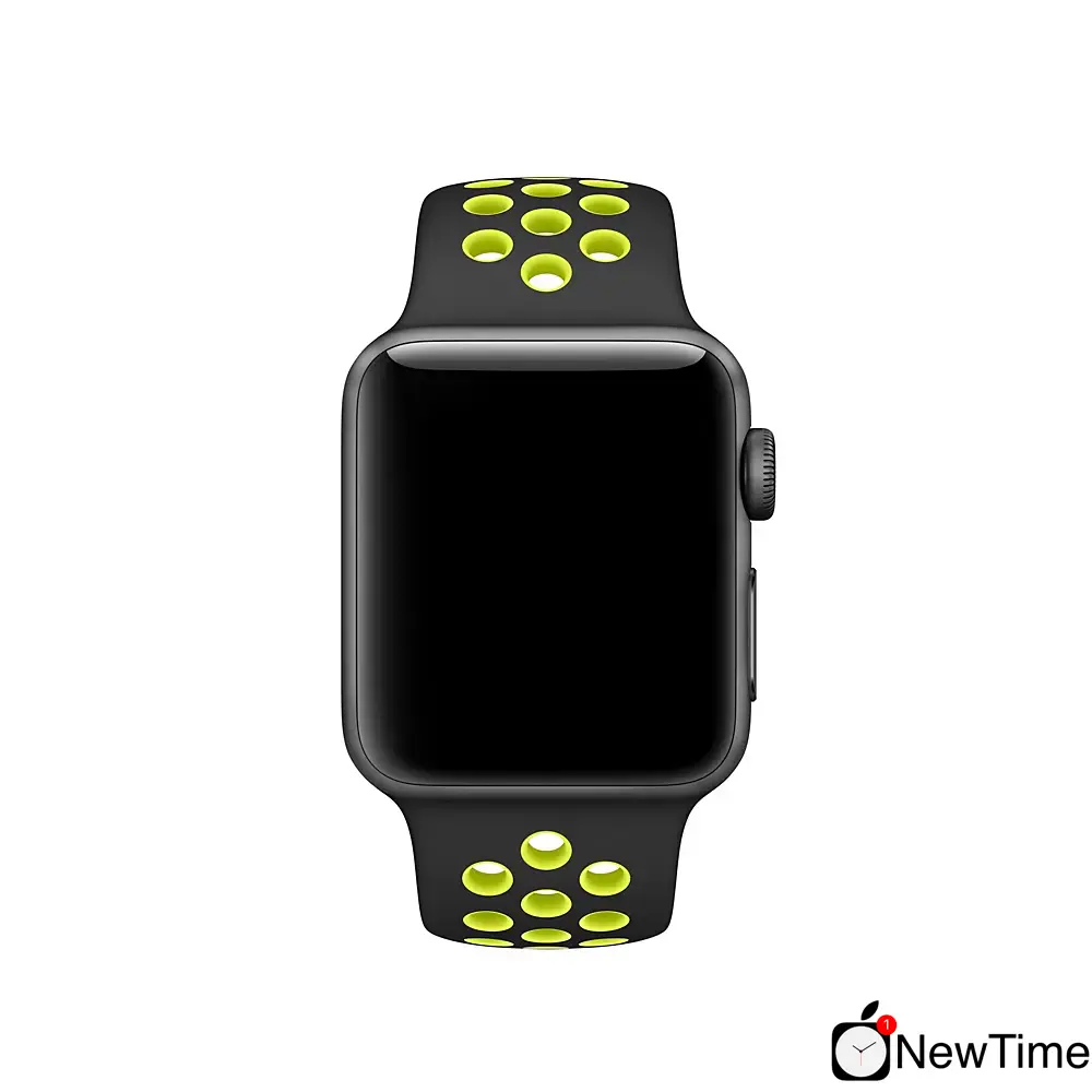 Ремешок Apple Black/Volt Nike Sport Band (MTMW2, MQ2Q2) для Apple Watch 44/45/46/49mm