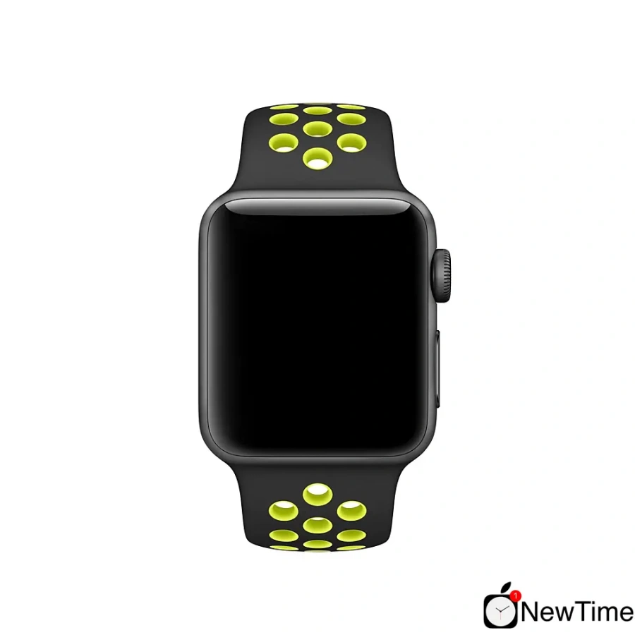 Ремінець Apple Black / Volt Nike Sport Band (MTMW2, MQ2Q2) для Apple Watch 44/45/46/49mm