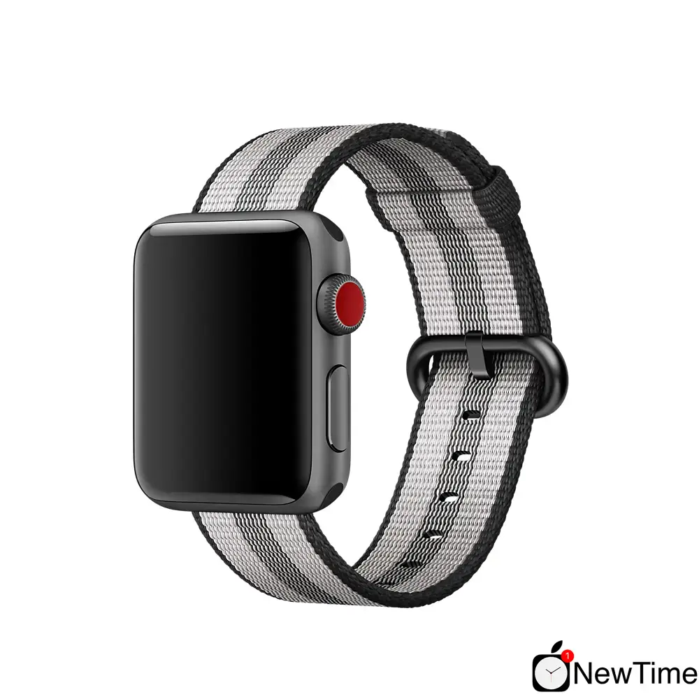 Ремінець Apple Black Stripe Woven Nylon Band (MQVR2) для Apple Watch 44/45/46/49 mm