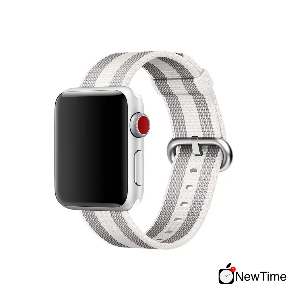 Ремінець White Stripe Woven Nylon Band (MQVT2) для Apple Watch 44/45/46/49mm