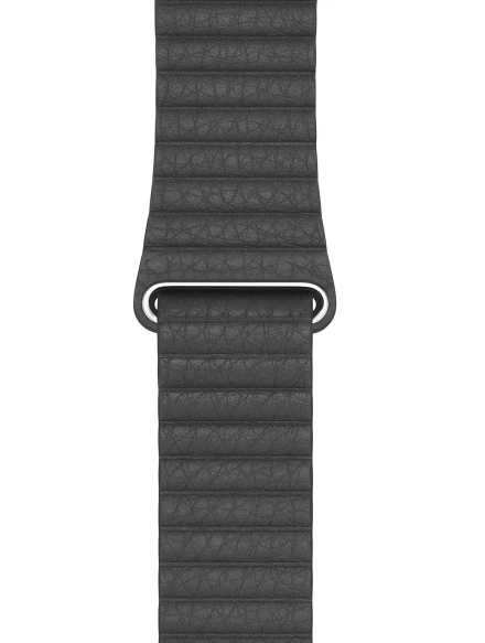 Ремешок Black Leather Loop Medium для Apple Watch 42/44mm Lux Copy