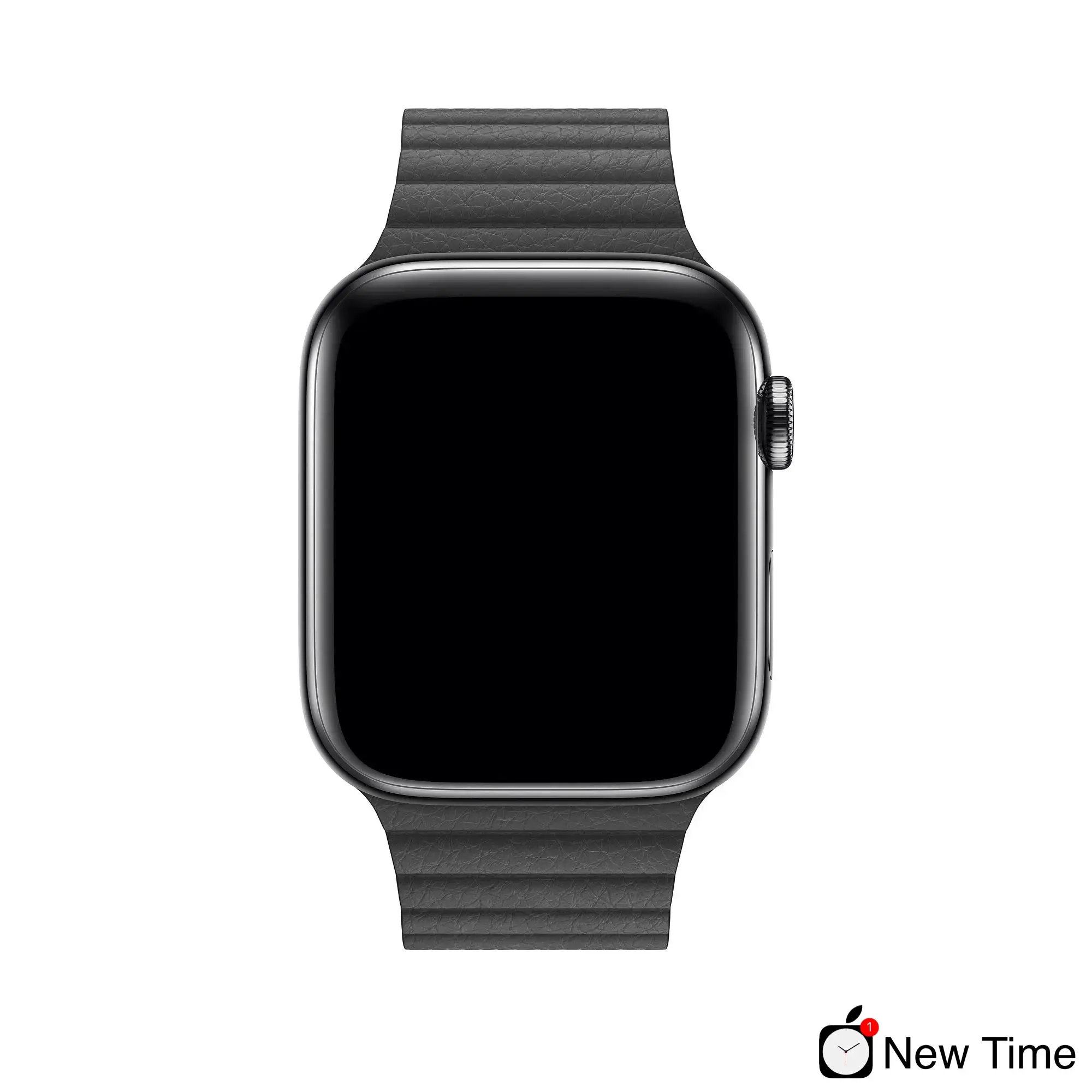 Ремінець Black Leather Loop Medium для Apple Watch 44/45/46/49mm Lux Copy