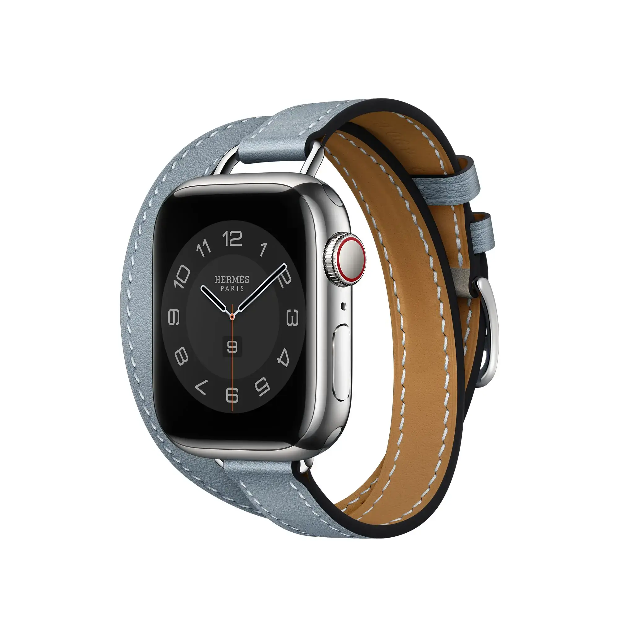 Ремінець Apple Watch Hermès 38/40/41/42mm (MKG33) Bleu Lin Attelage Double Tour