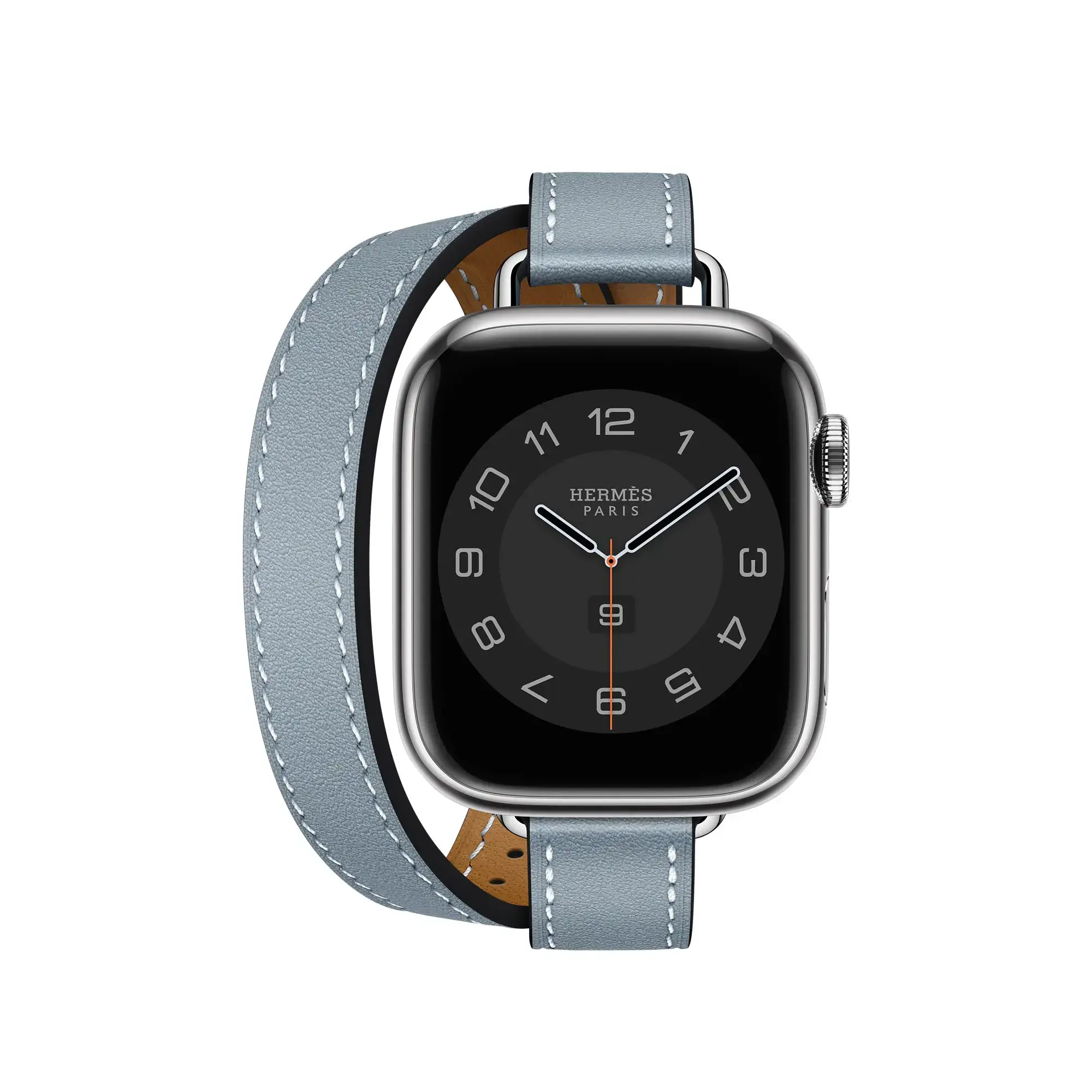 Ремінець Apple Watch Hermès 38/40/41/42mm (MKG33) Bleu Lin Attelage Double Tour