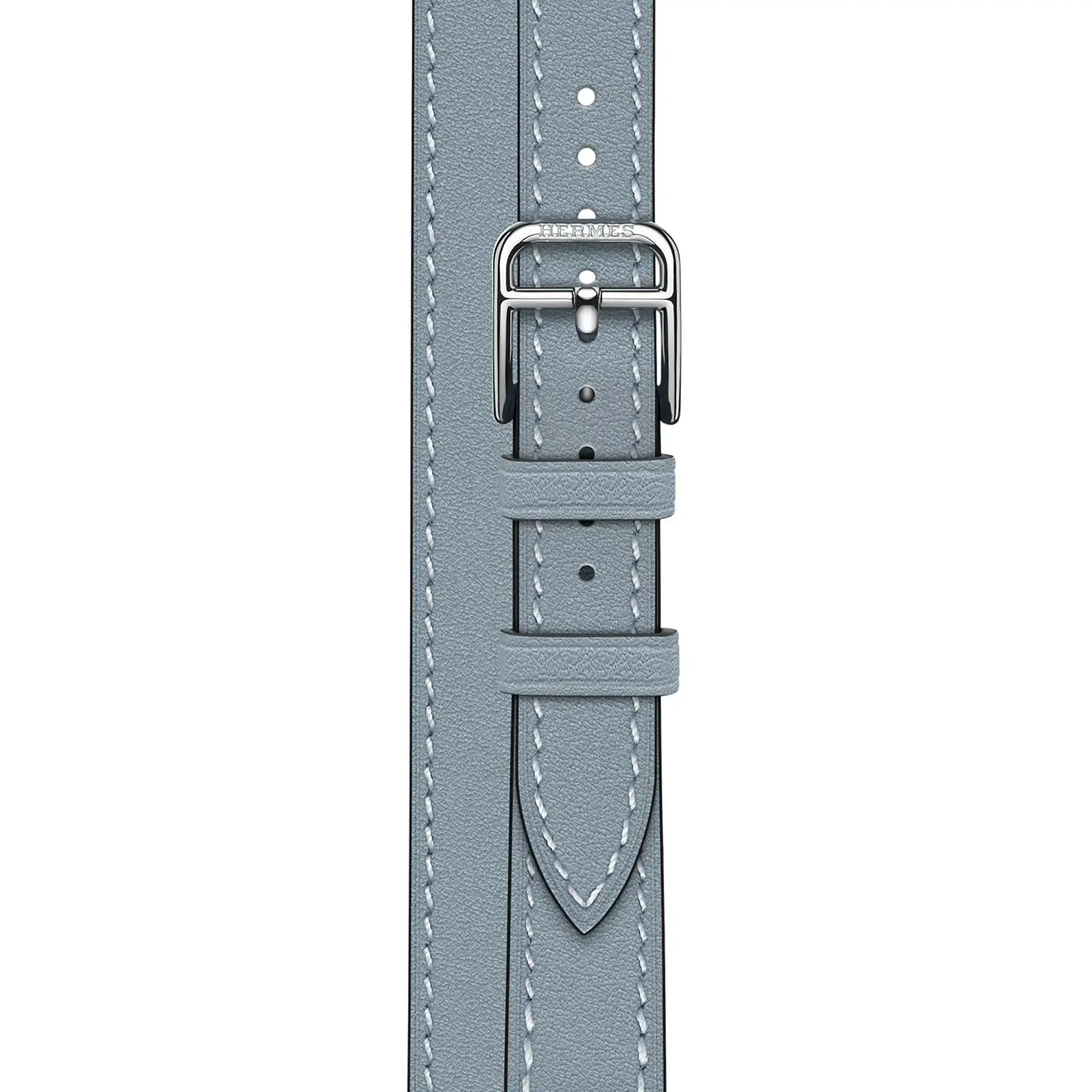 Ремінець Apple Watch Hermès 38/40/41/42mm (MKG33) Bleu Lin Attelage Double Tour