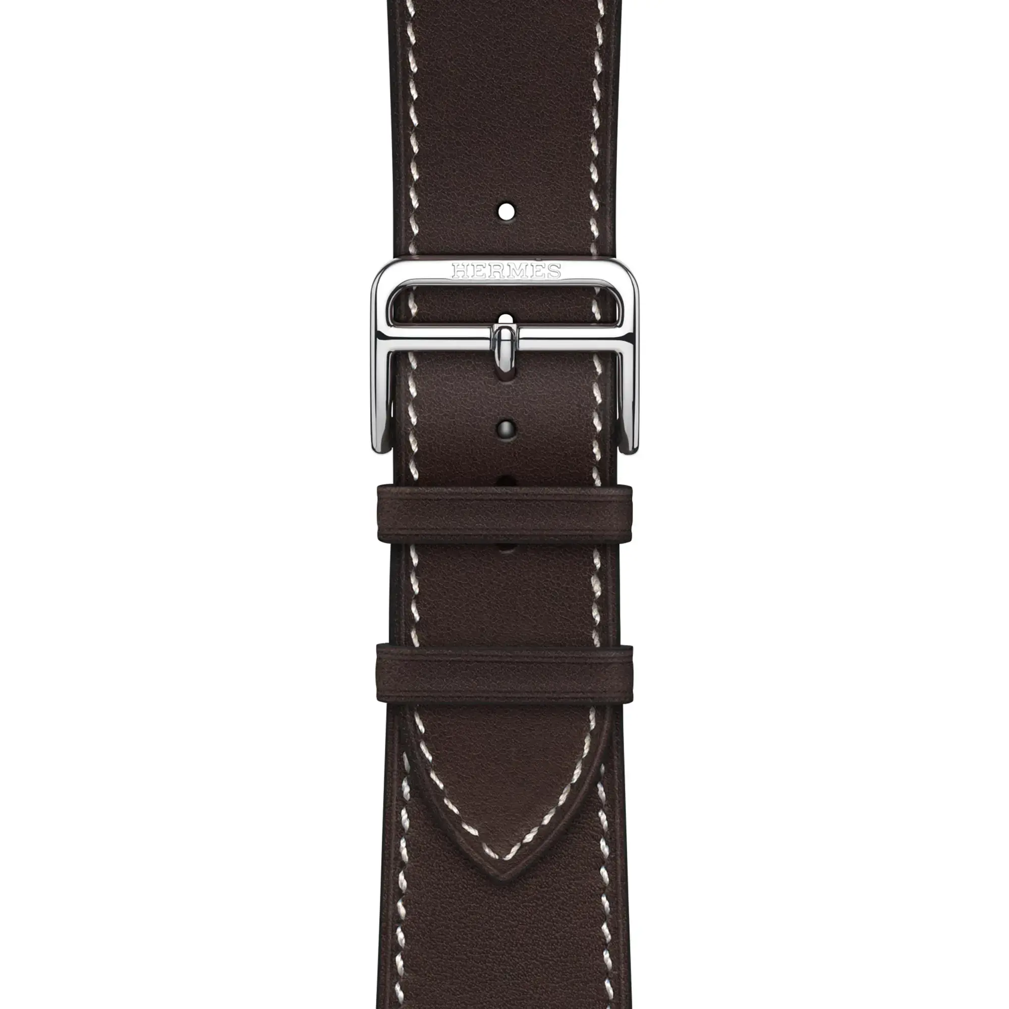 Ремінець Apple Watch Hermès 44/45/46/49mm (MN7X3) Ébène Barénia Attelage Single Tour