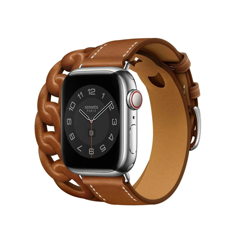 Ремешок Apple Watch Hermès 38/40/41/42mm (MKFV3) Fauve Barénia Gourmette Double Tour