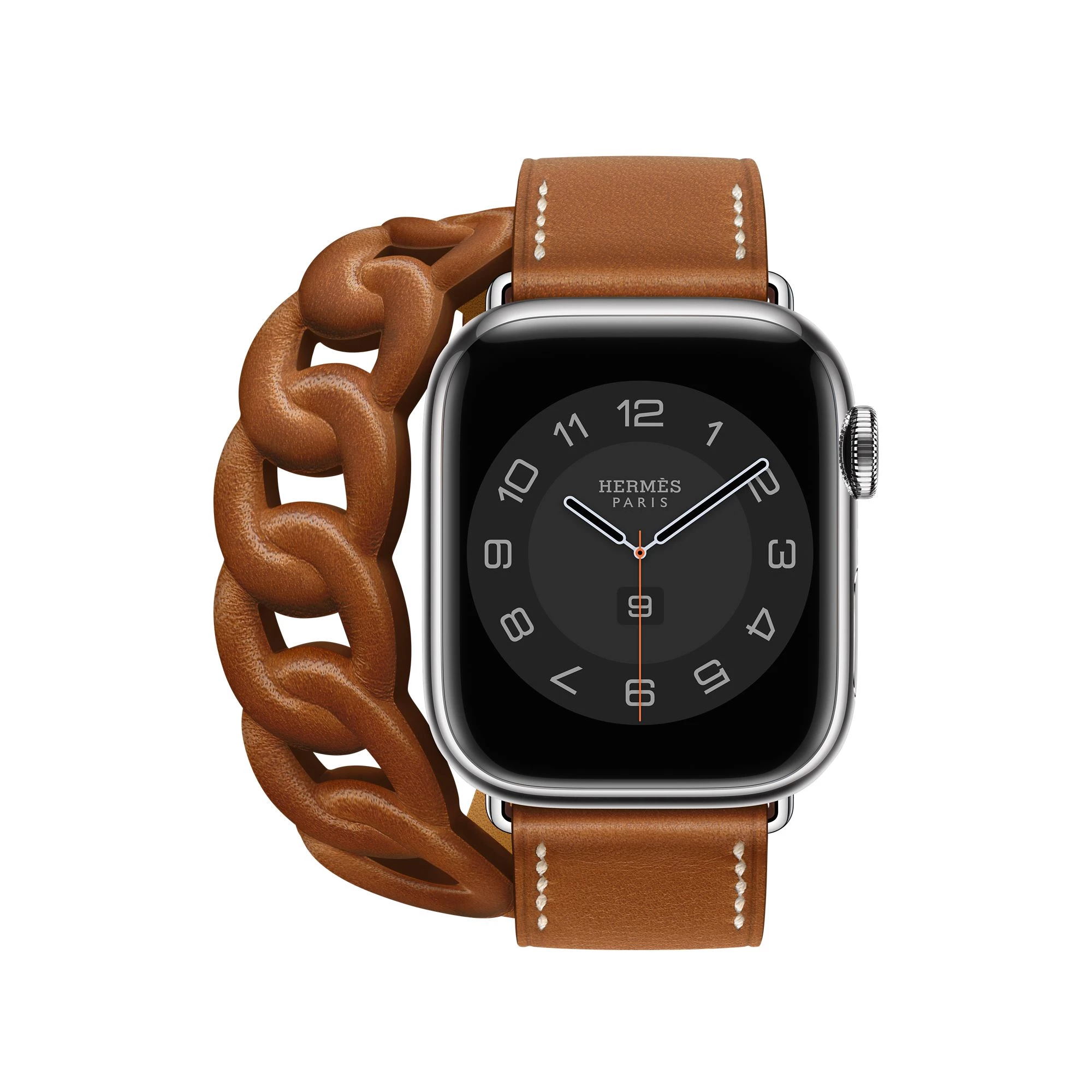 Apple Watch Hermes 38 40 41mm MKFV3 Fauve Barenia Gourmette Double Tour NewTime