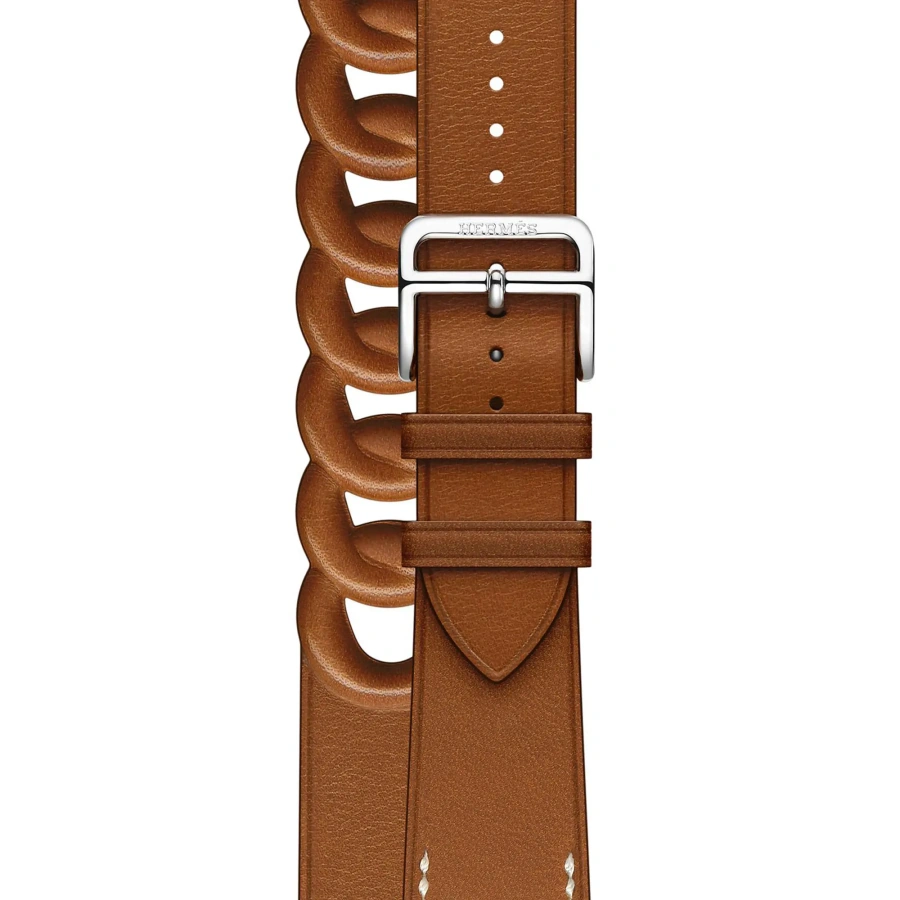 Ремешок Apple Watch Hermès 38/40/41/42mm (MKFV3) Fauve Barénia Gourmette Double Tour