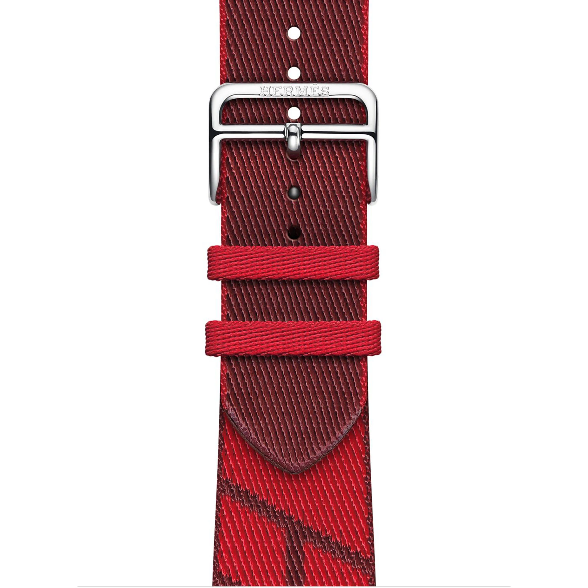 Ремешок Apple Watch Hermès 38/40/41mm (MJ5L3) Rouge de Cœur/Rouge H Jumping Single Tour