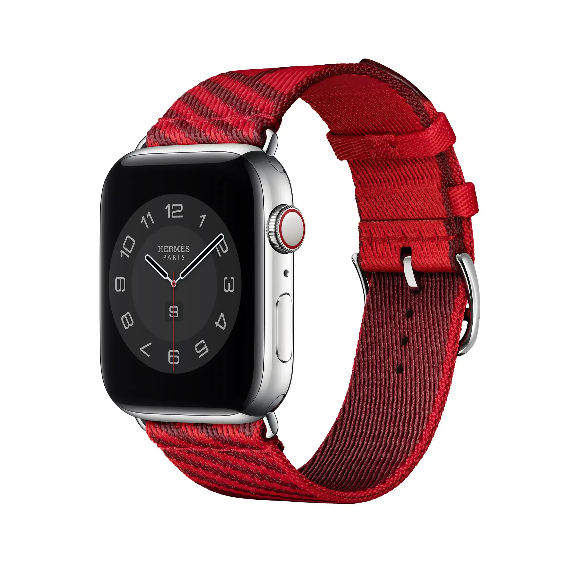 Ремінець Apple Watch Hermès 38/40/41/42mm (MJ5L3) Rouge de Cœur/Rouge H Jumping Single Tour