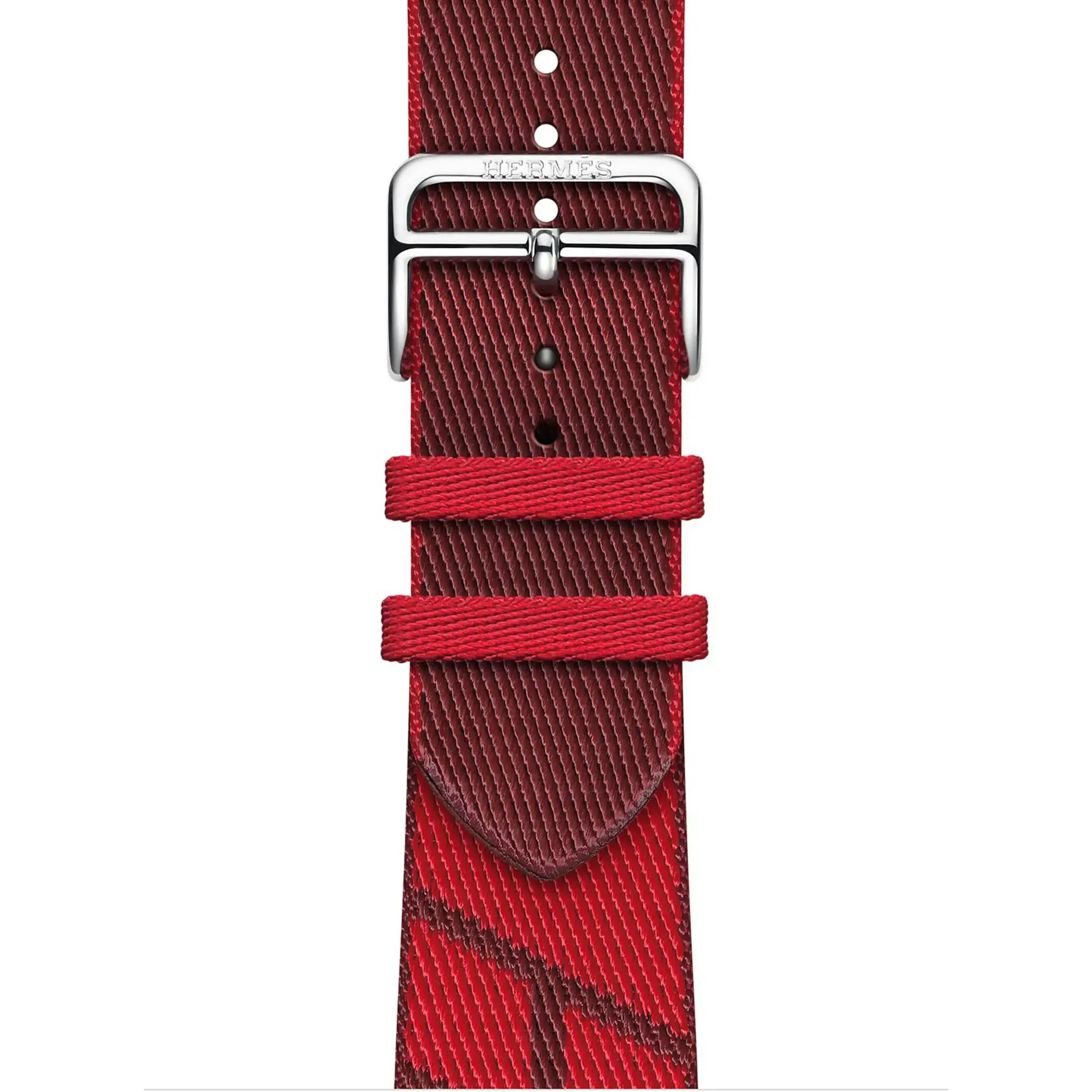Ремінець Apple Watch Hermès 38/40/41/42mm (MJ5L3) Rouge de Cœur/Rouge H Jumping Single Tour