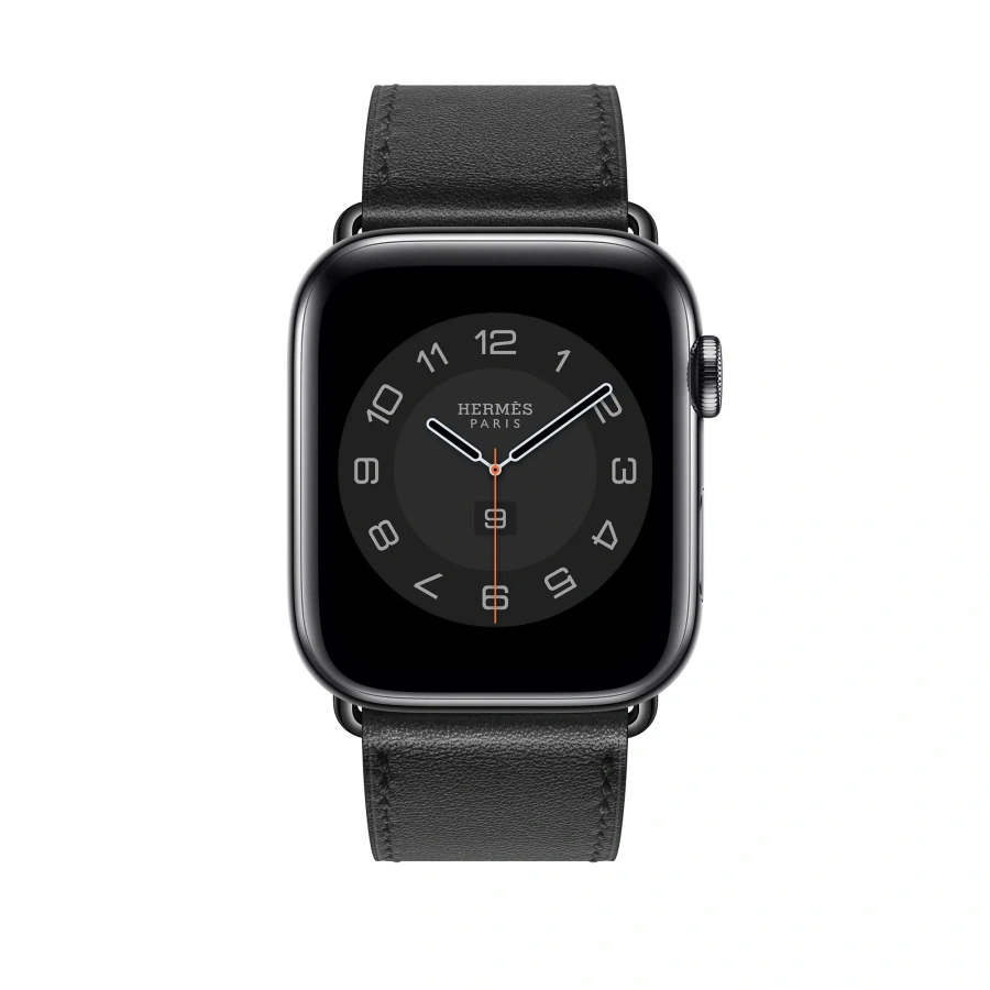 Ремінець Apple Watch Hermès 44/45/46/49mm (MX2R2) Noir Swift Leather Single Tour