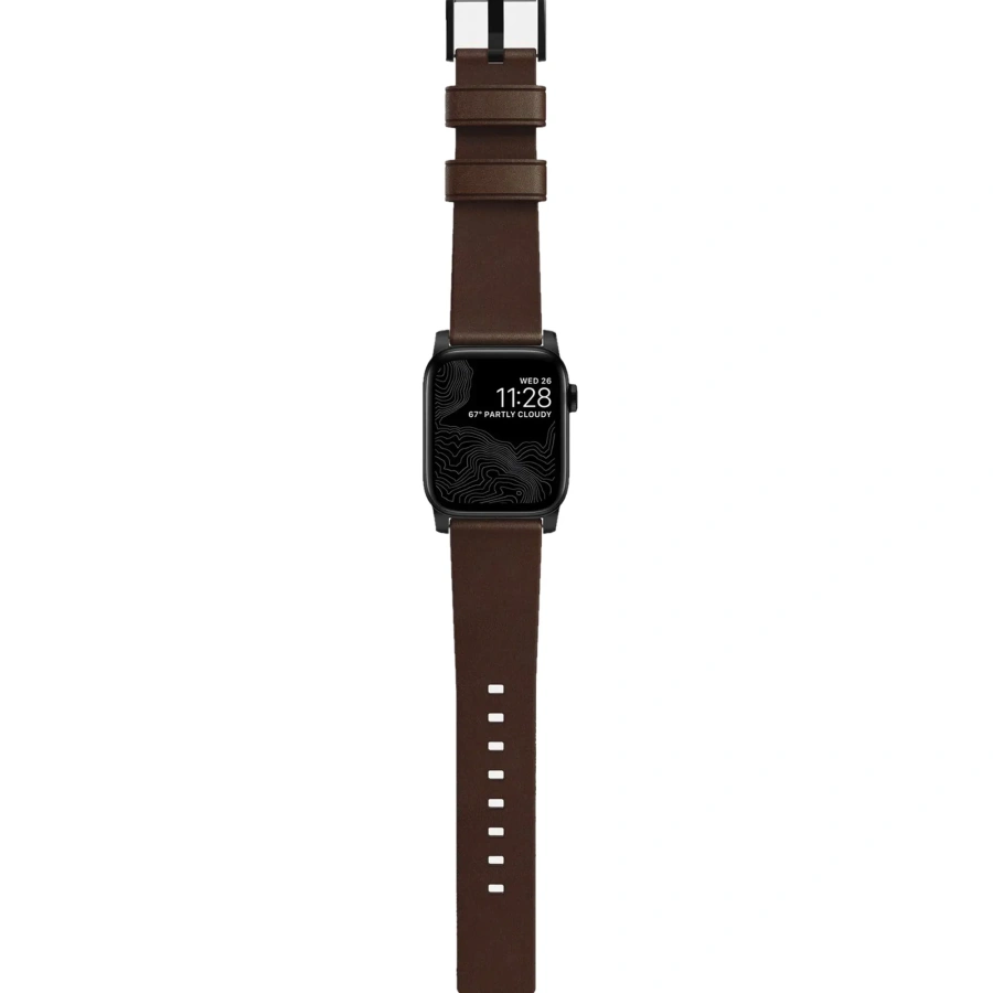 Ремешок Nomad Modern Strap Black/Brown for Apple Watch 44/45/46/49mm (NM1A4RBM00)