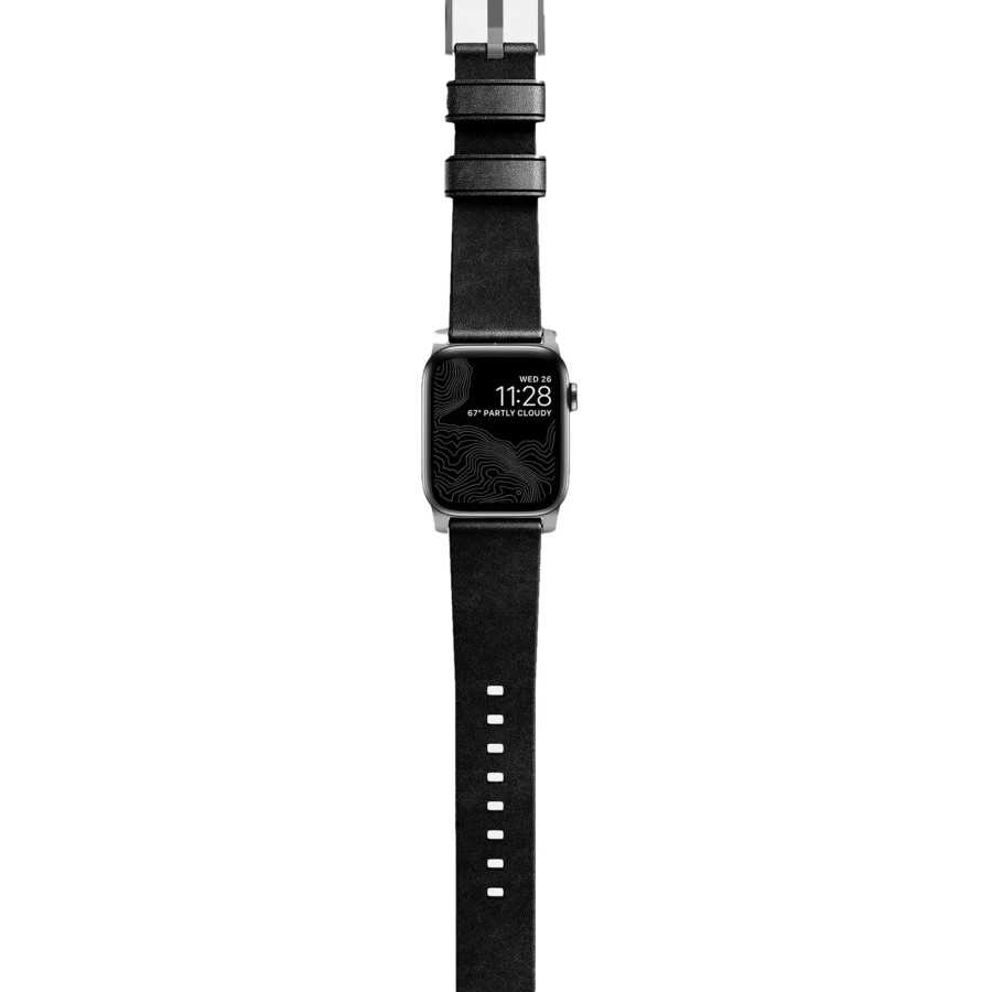 Ремешок Nomad Modern Strap Silver/Black for Apple Watch 44/45/46/49mm (NM1A41SM00)