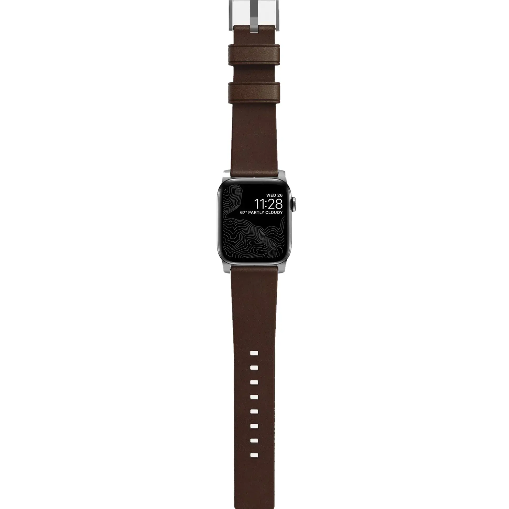 Ремешок Nomad Modern Strap Silver/Brown for Apple Watch 44/45/46/49mm (NM1A4RSM00)