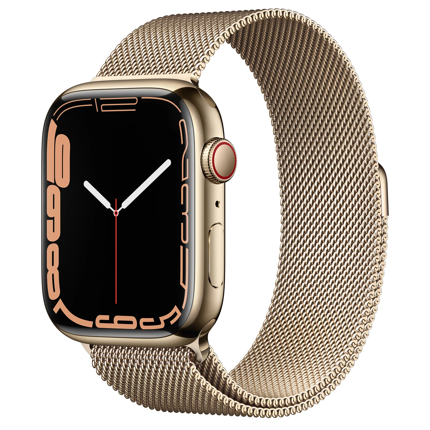 Apple Watch Series 7 GPS + Cellular 41mm Gold Stainless Steel Case with Gold Milanese Loop (MKHH3, MKJ03)