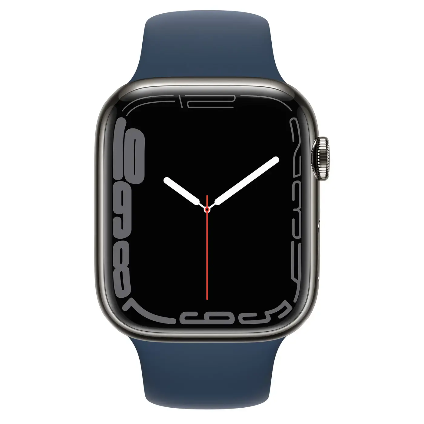 Apple Watch Series 7 GPS + Cellular 45mm Graphite Stainless Steel Case with Abyss Blue Sport Band (MKJH3, MKL23)