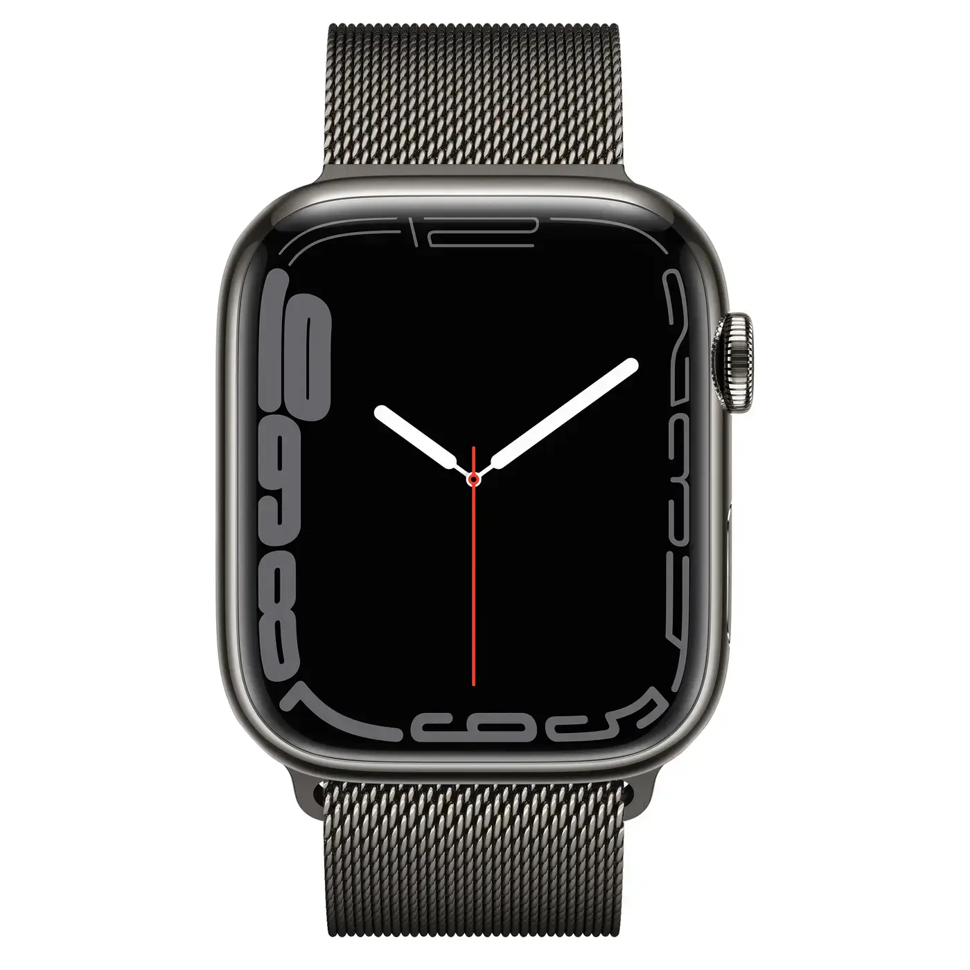Apple Watch Series 7 GPS + Cellular 41mm Graphite Stainless Steel Case with Graphite Milanese Loop (MKHK3, MKLF3)