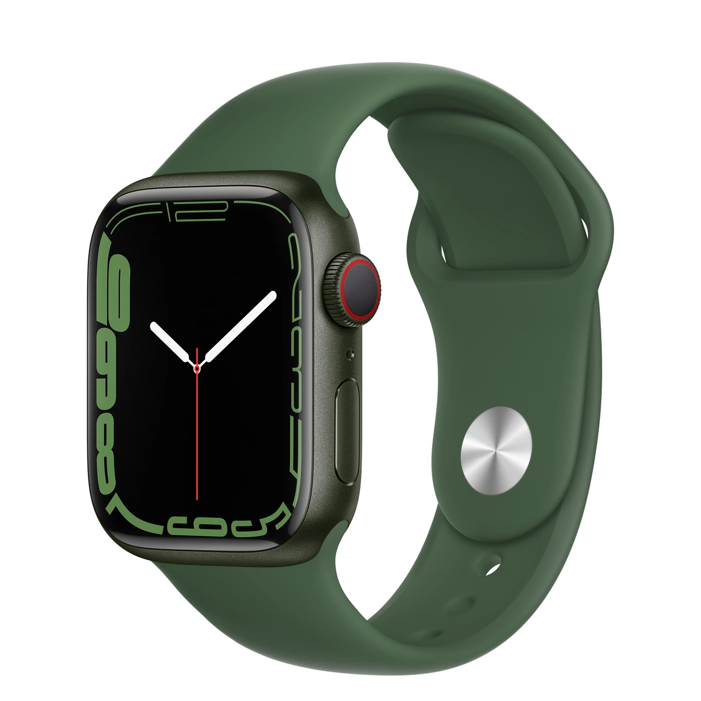 Apple Watch Series 7 GPS + Cellular 41mm Green Aluminum Case with Clover Sport Band (MKH93, MKHT3)