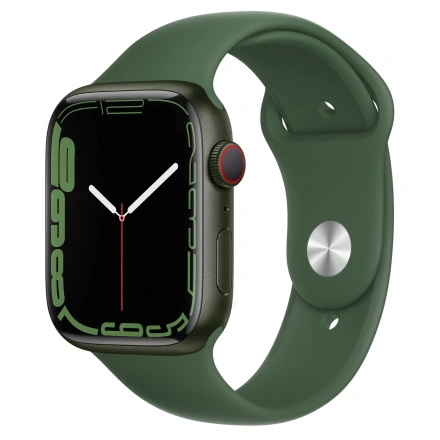 Apple Watch Series 7 GPS + Cellular 45mm Green Aluminum Case with Clover Sport Band (MKJ93, MKJR3)