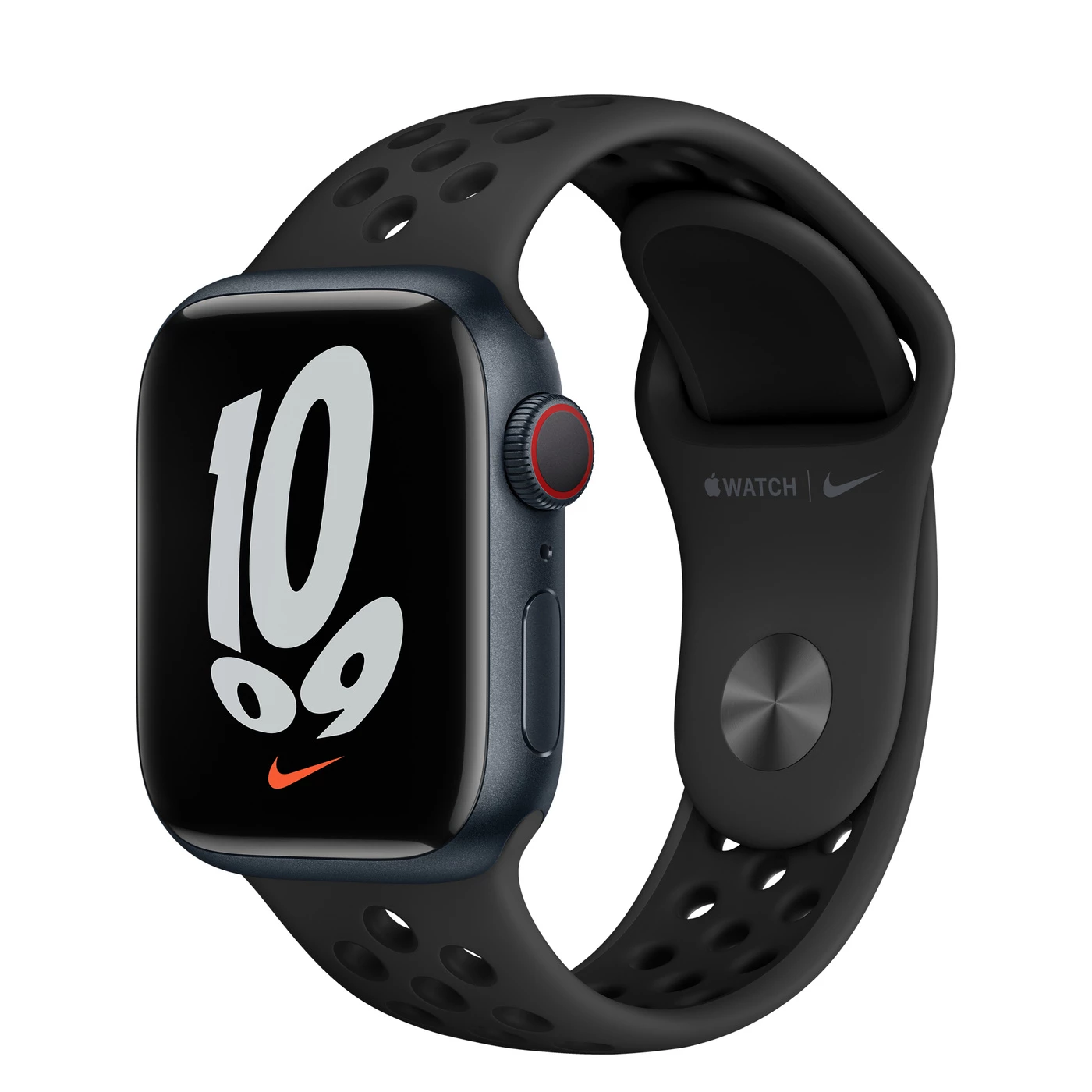 Apple Watch Nike Series 7 GPS + Cellular 41mm Midnight Aluminum Case with Anthracite/Black Nike Sport Band (MKHM3, MKJ43)