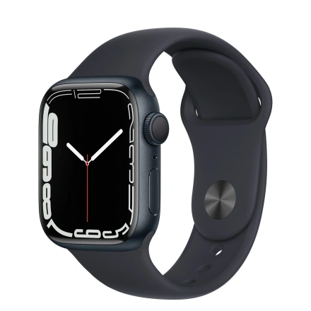 Apple Watch Series 7 GPS 41mm Midnight Aluminum Case with Midnight Sport Band (MKMX3)