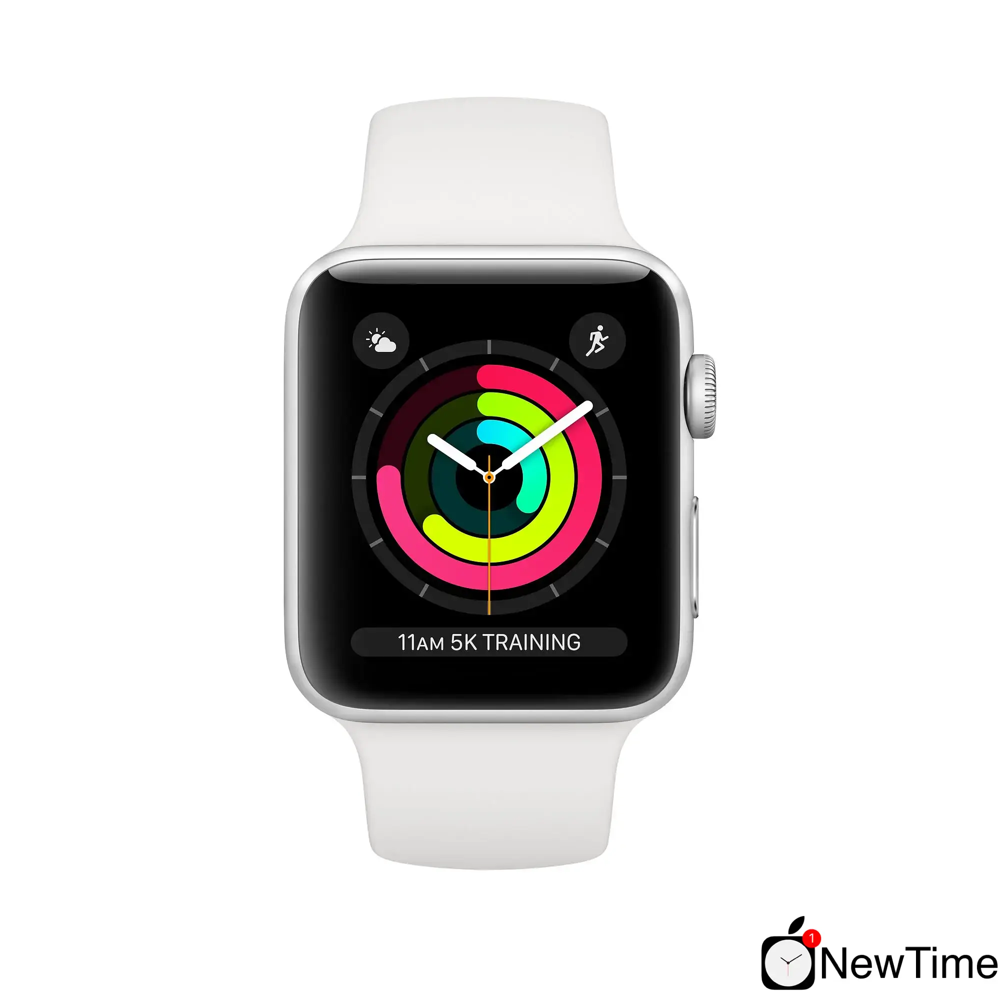 Apple Watch Series 3 (GPS) 38mm Silver Aluminum Case with White Sport Band (MTEY2)