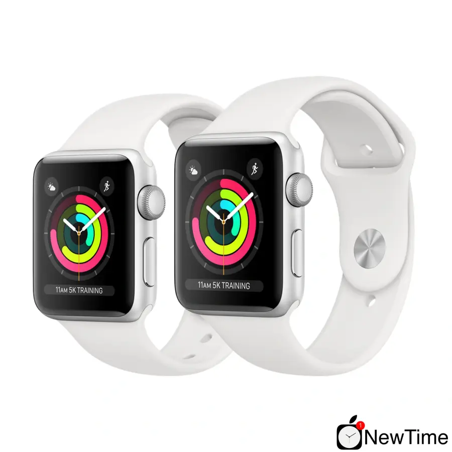 Apple Watch Series 3 (GPS) 38mm Silver Aluminum Case with White Sport Band (MTEY2)