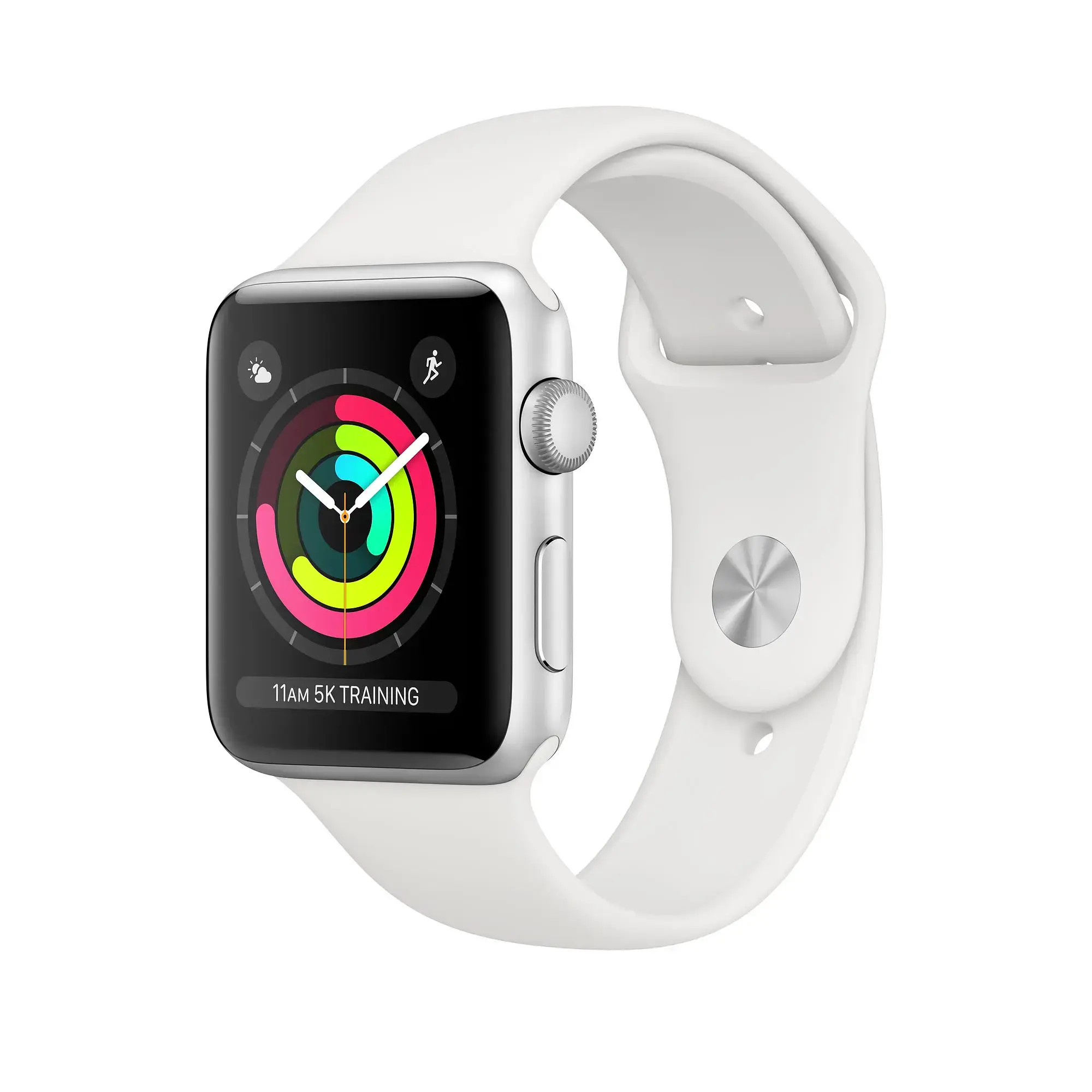 Apple Watch Series 3 (GPS) 38mm Silver Aluminum Case with White Sport Band (MTEY2)