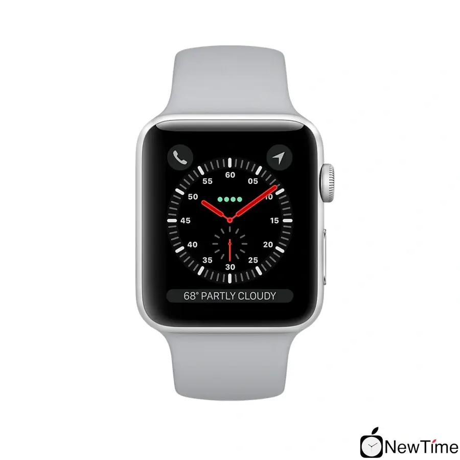 Apple Watch Series 3 (GPS + Cellular) 38mm Silver Aluminum Case with Fog Sport Band (MQJN2, MQKF2)