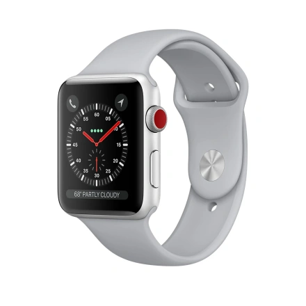 Apple Watch Series 3 (GPS + Cellular) 42mm Silver Aluminum Case with Fog Sport Band (MQK12)